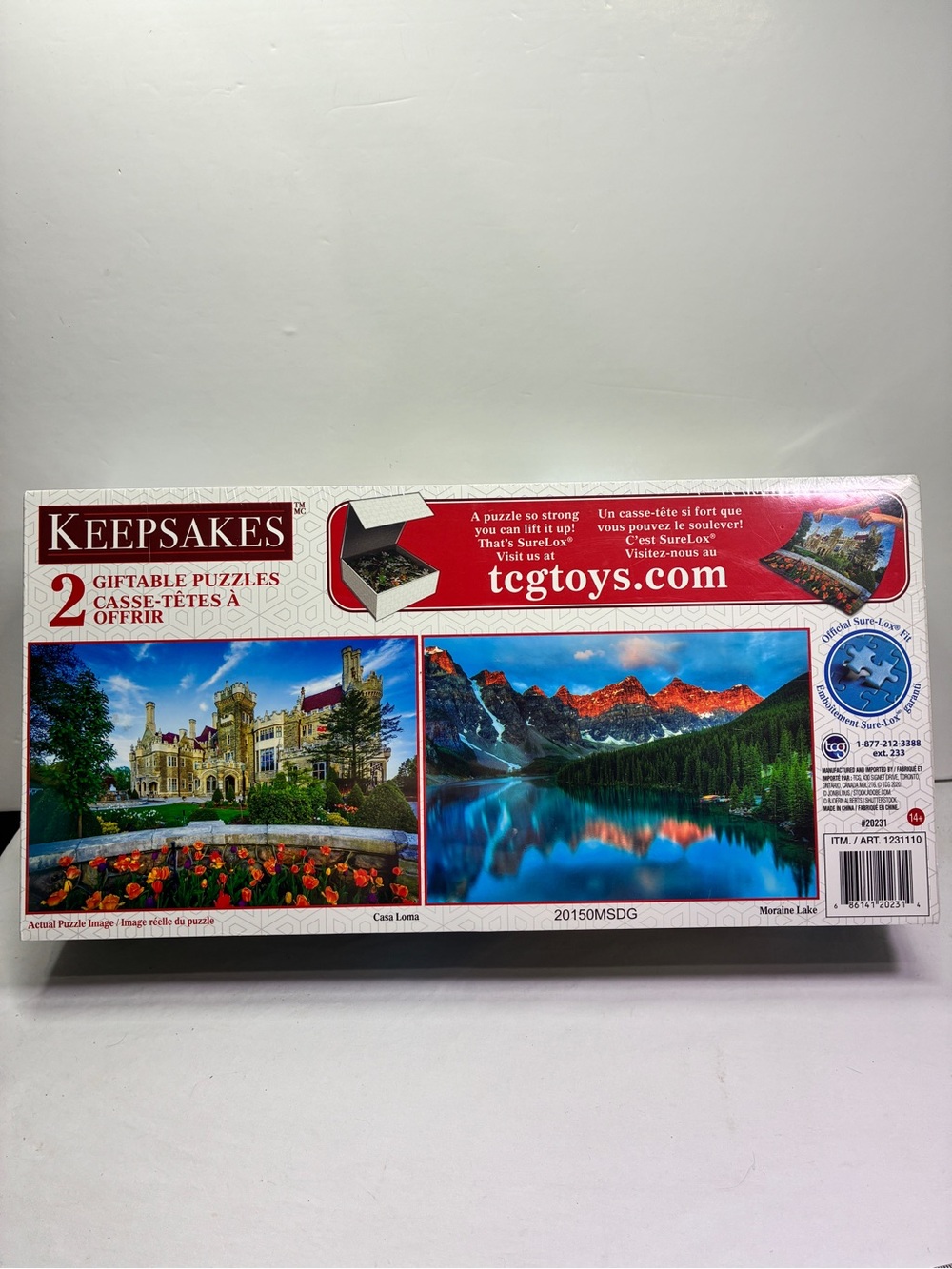 Keepsakes 2 Giftable 500 Piece SureLox Puzzles CASA LOMA & MORAINE LAKE